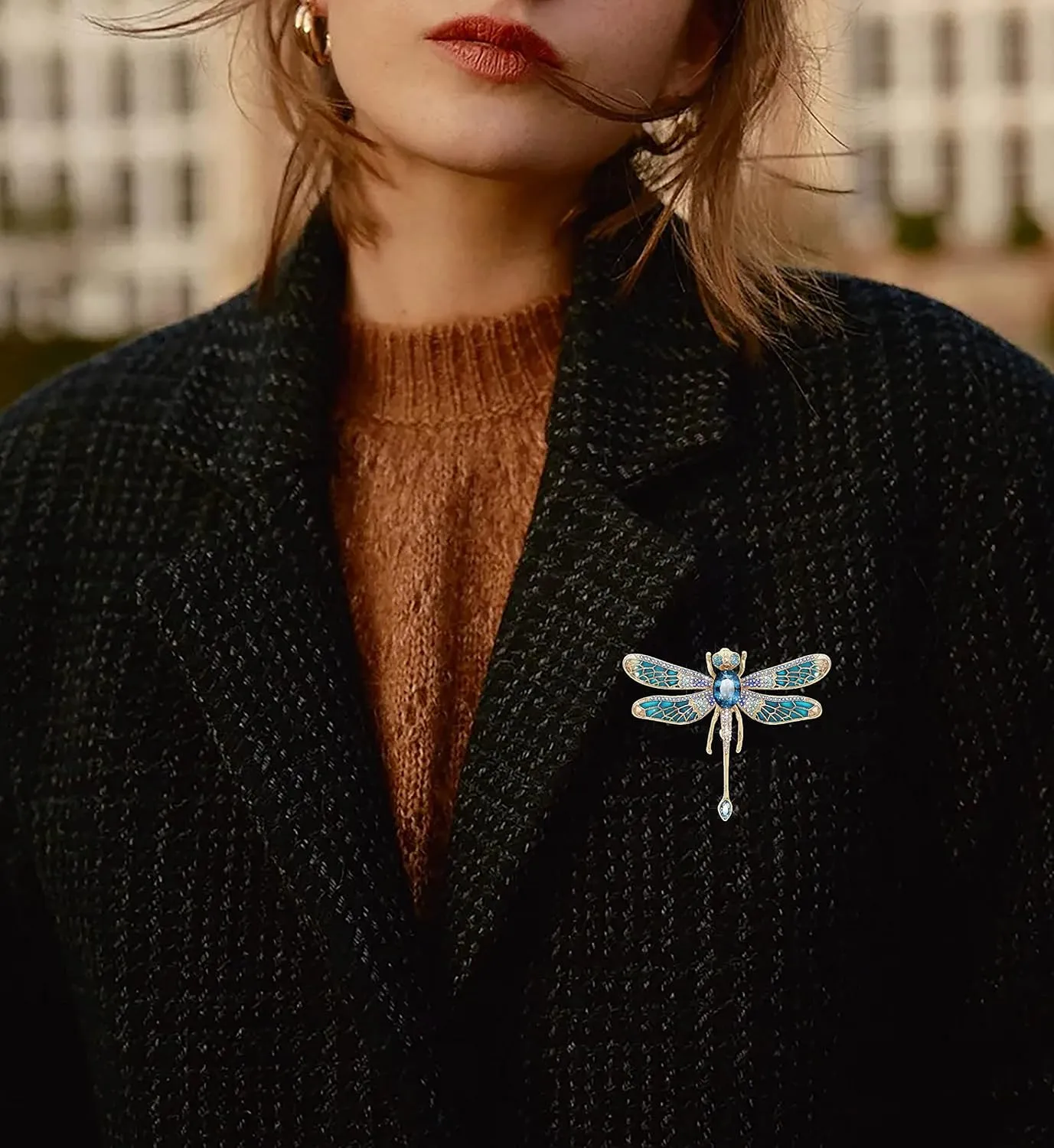 Austrian Crystal Cute Animal Butterfly Dragonfly Brooches Pins Colorful Enamel Corsages Women Scarf Clips