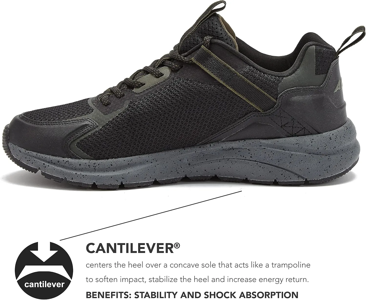 Avia Canyon Mens Trail Shoes and Walking Sneakers with Arch Support and Breathable Mesh