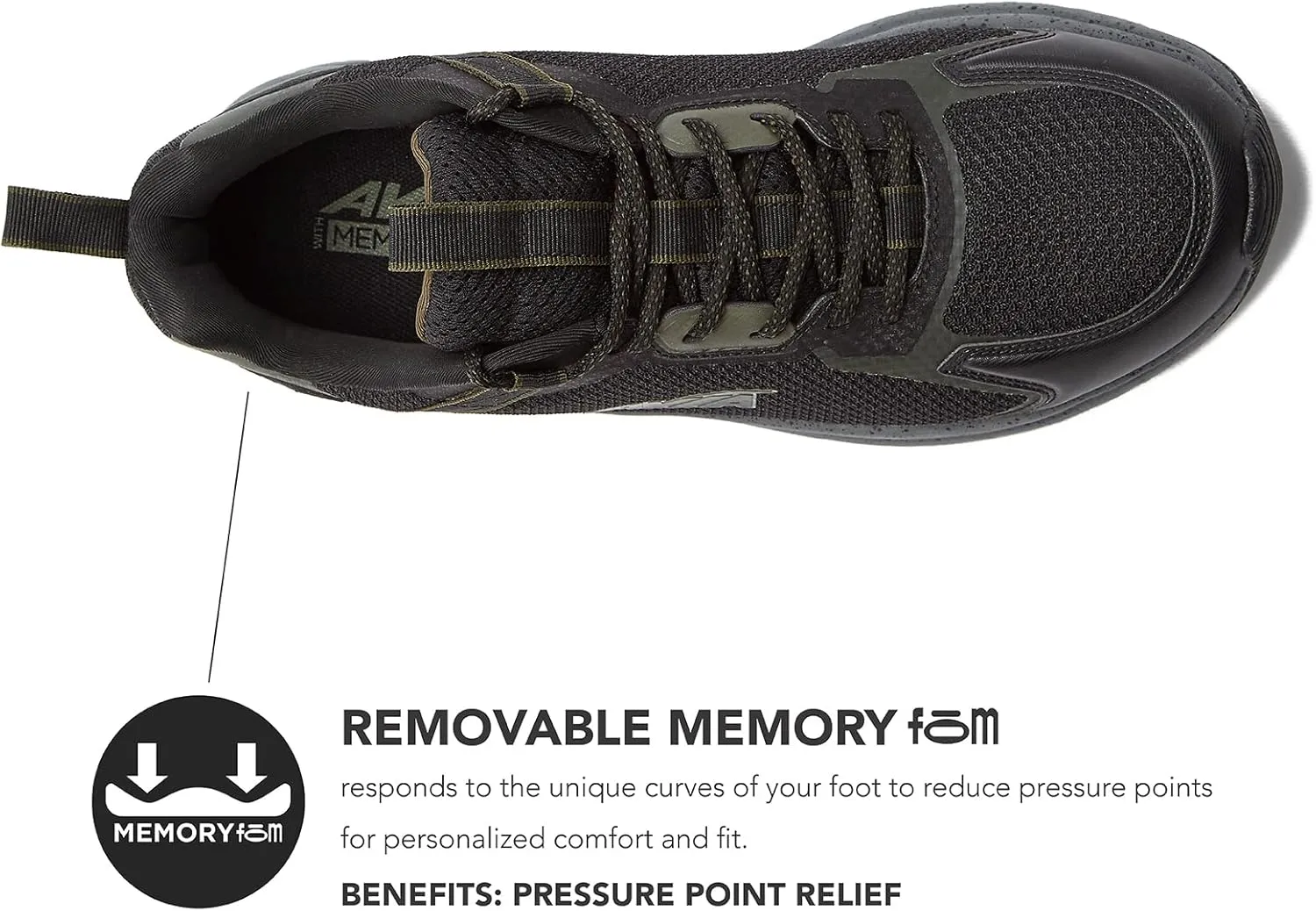 Avia Canyon Mens Trail Shoes and Walking Sneakers with Arch Support and Breathable Mesh