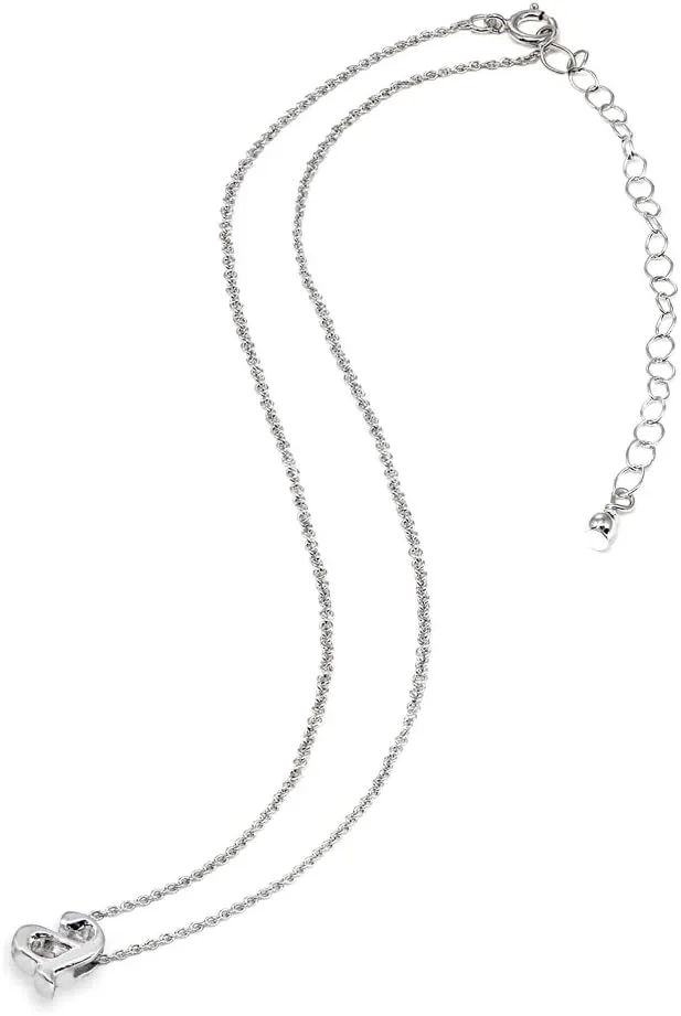B. BRILLIANT Initial Necklaces for Women Sterling Silver Small Dainty Alphabet Letter Name Personalized Charm Pendant for Women