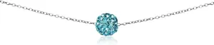 B. BRILLIANT Sterling Silver 8mm Color Crystal Bead Ball Small Dainty Fashion Trendy Short Choker Necklace for Women