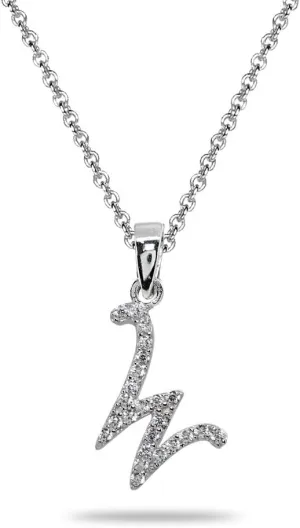 B. BRILLIANT Sterling Silver Cubic Zirconia Alphabet Letter Name Personalized Pendant CZ Initial Necklace for Women