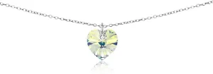 B. BRILLIANT Sterling Silver European Crystal Heart Short Choker Necklace for Women
