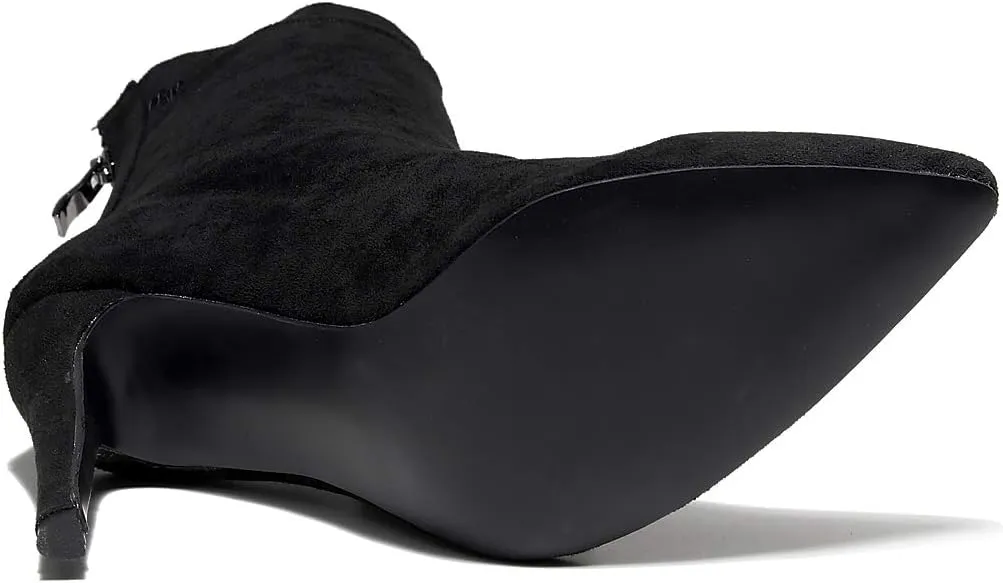 Ballroom Salsa Social Wedding Dance Shoes Women, 2021, Black Microfiber Elastic Flannel Fabric Dance Boots