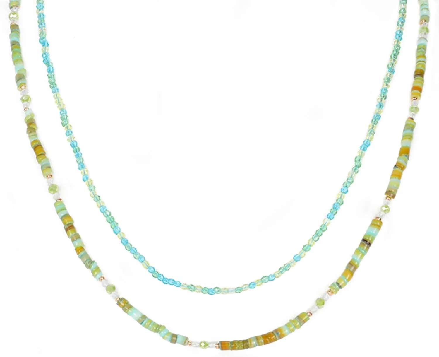 Beaded Necklace for Women Colorful Natural Stone Necklace Boho Beach Summer Jewelry for Women
