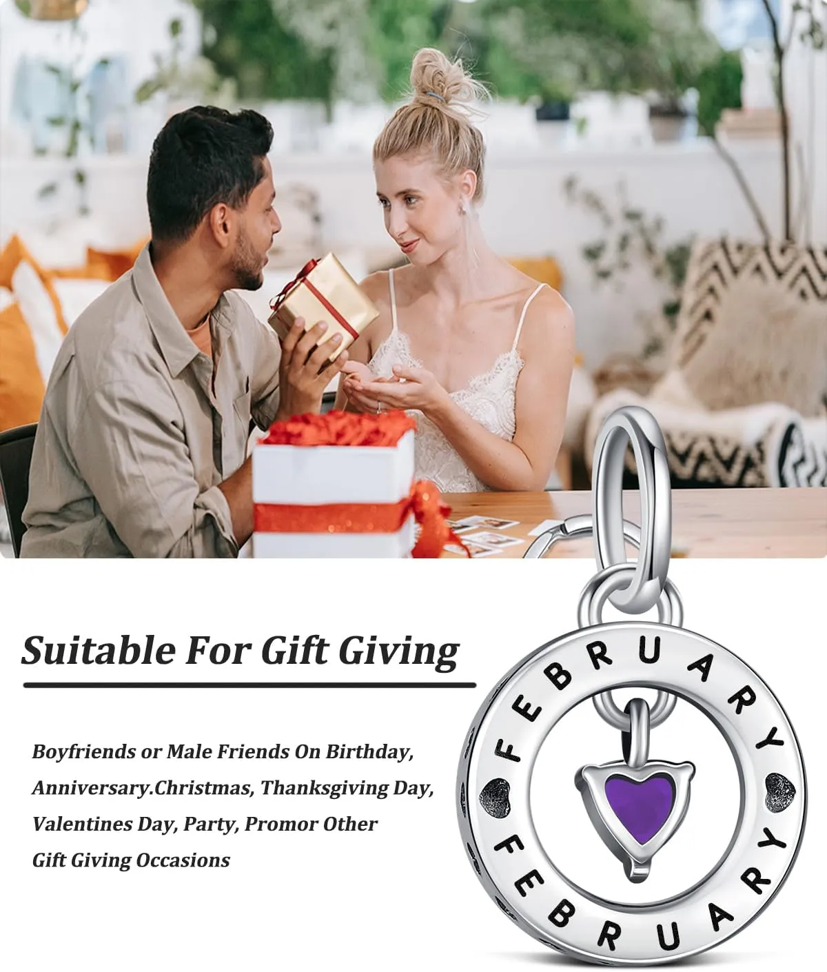 Birthstone Charms for Pandora Me Bracelet 925 Sterling Silver Simulated Birthstone Heart with CZ Charm Pendant Bracelet Necklace Jewelry Gifts