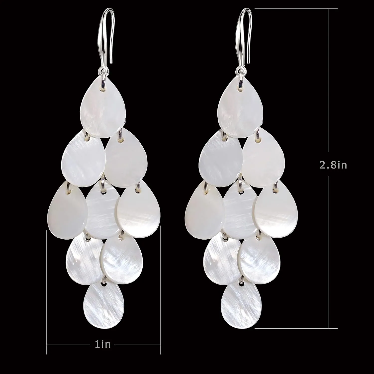 Black White Earrings for Women Teen Gifts Gold Plated Dangle Drop Fashion Geometric Statement Jewelry