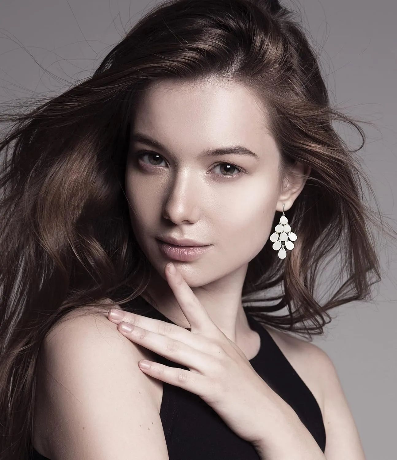 Black White Earrings for Women Teen Gifts Gold Plated Dangle Drop Fashion Geometric Statement Jewelry