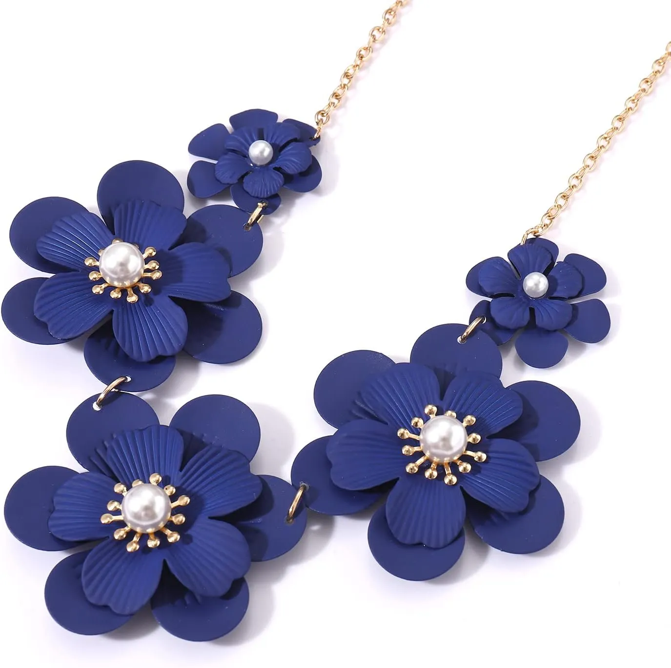 Boho Choker Necklace for Women Cute Flower Collar Necklace Statement Chunky Pearl Charm Summer Beach Chokers Necklaces Gifts for Women