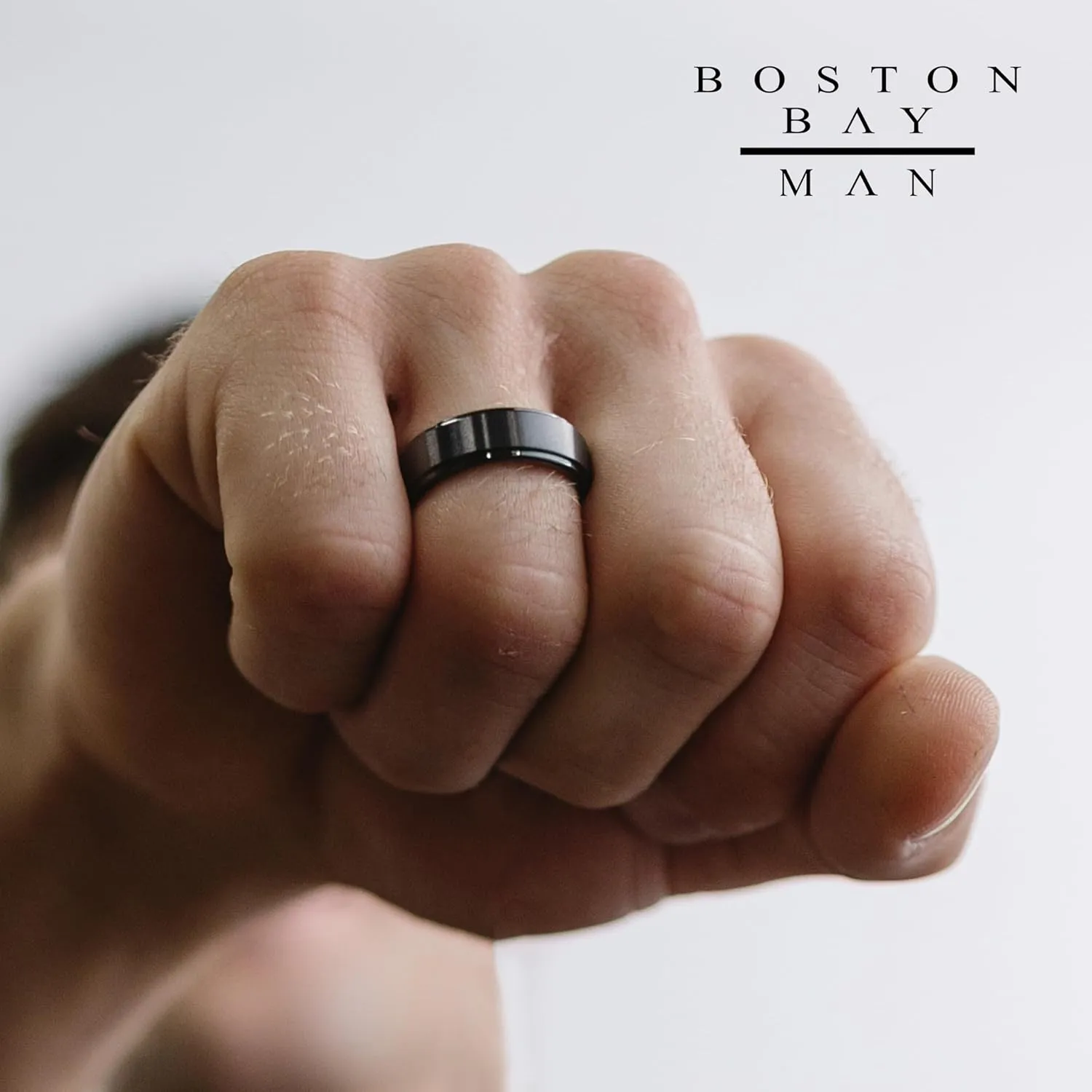 Boston Bay Diamonds Black Ceramic Unisex Comfort Fit Mens Wedding Band or Fashion Ring - 6mm, 7mm & 8mm - Choice of Style
