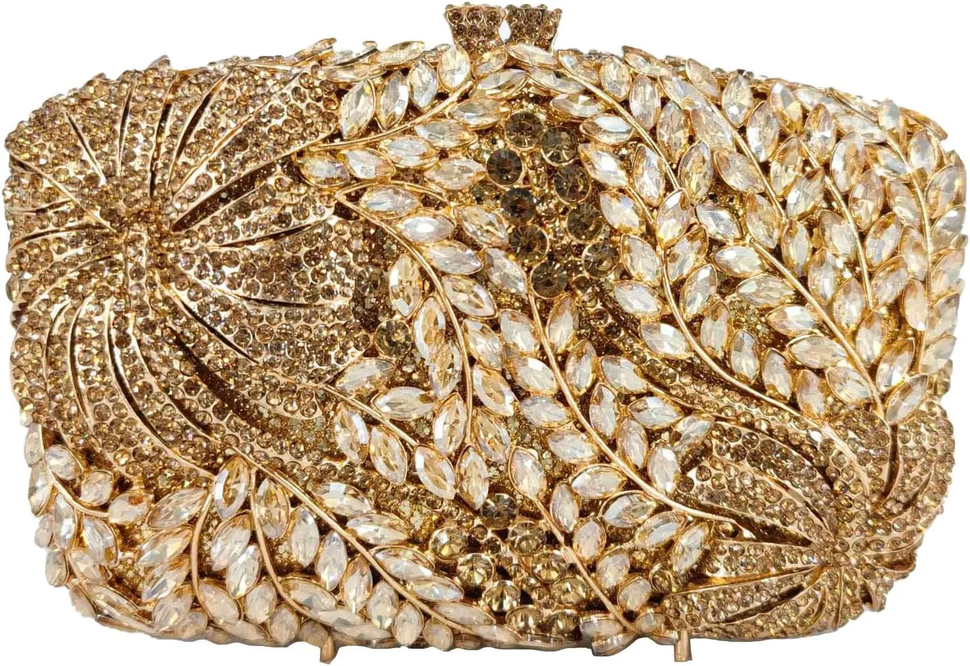 Boutique De FGG Flower Evening Bags for Formal Party Floral Crystal Clutch Purse Bridal Wedding Handbags