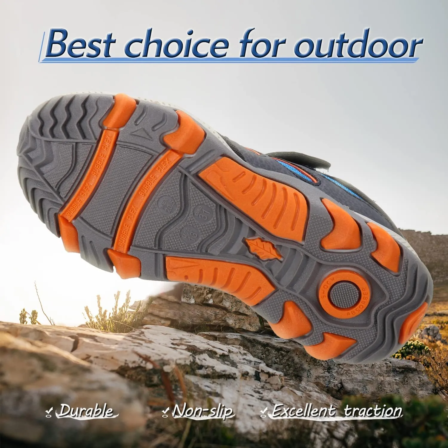 Boys Trail Shoes Sneakers for Boys Water Repellent Outdoor Hiking Tennis Running Kids Waterproof Slip Resistant Casual Comfortable