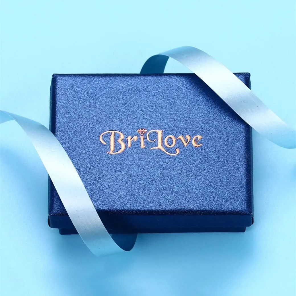 BriLove Art Deco Sparkly Triangle Statement Necklace Earrings Set for Women
