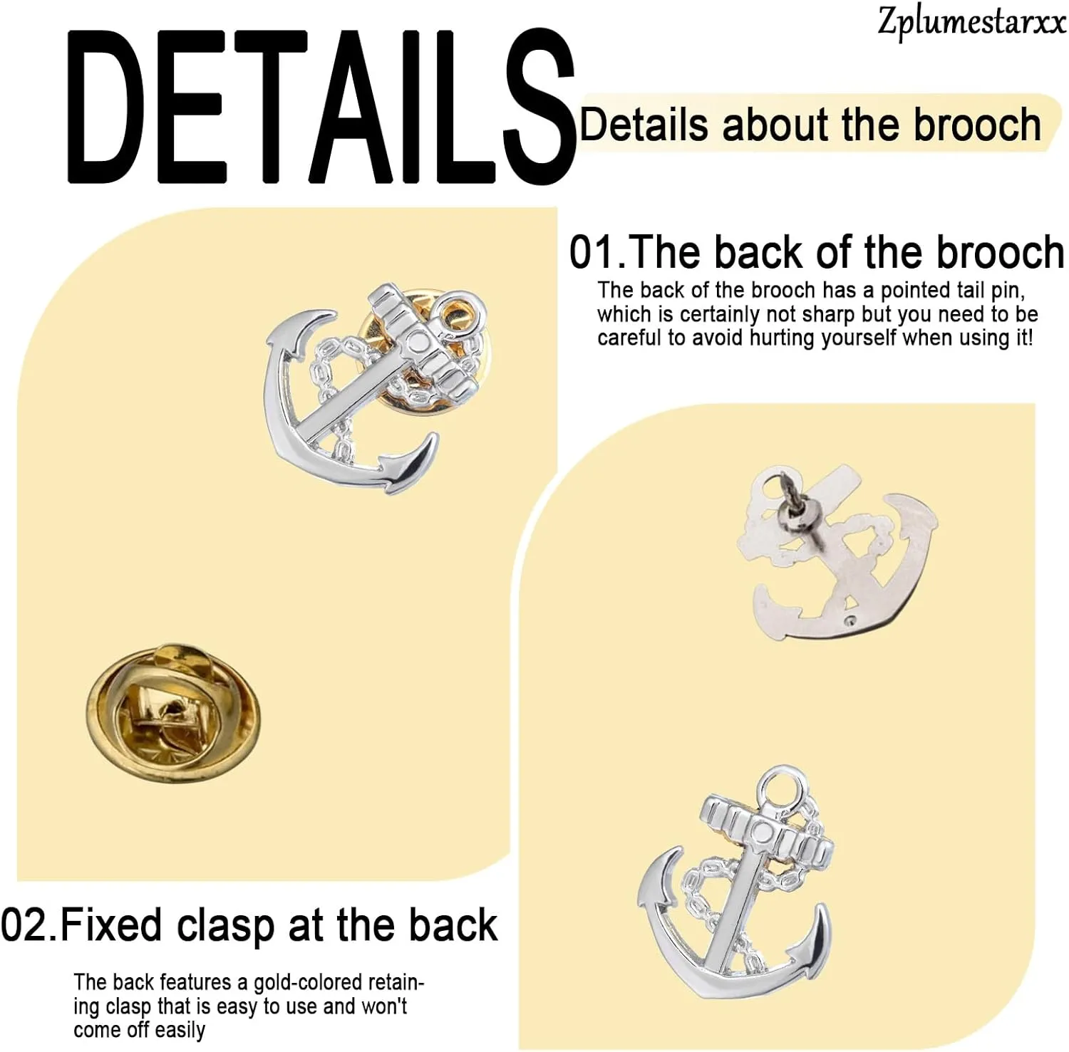 Brooch Pin for men/women Shirt Lapel Pin Brooch Suit Accessories Solid Metal Lapel Pin