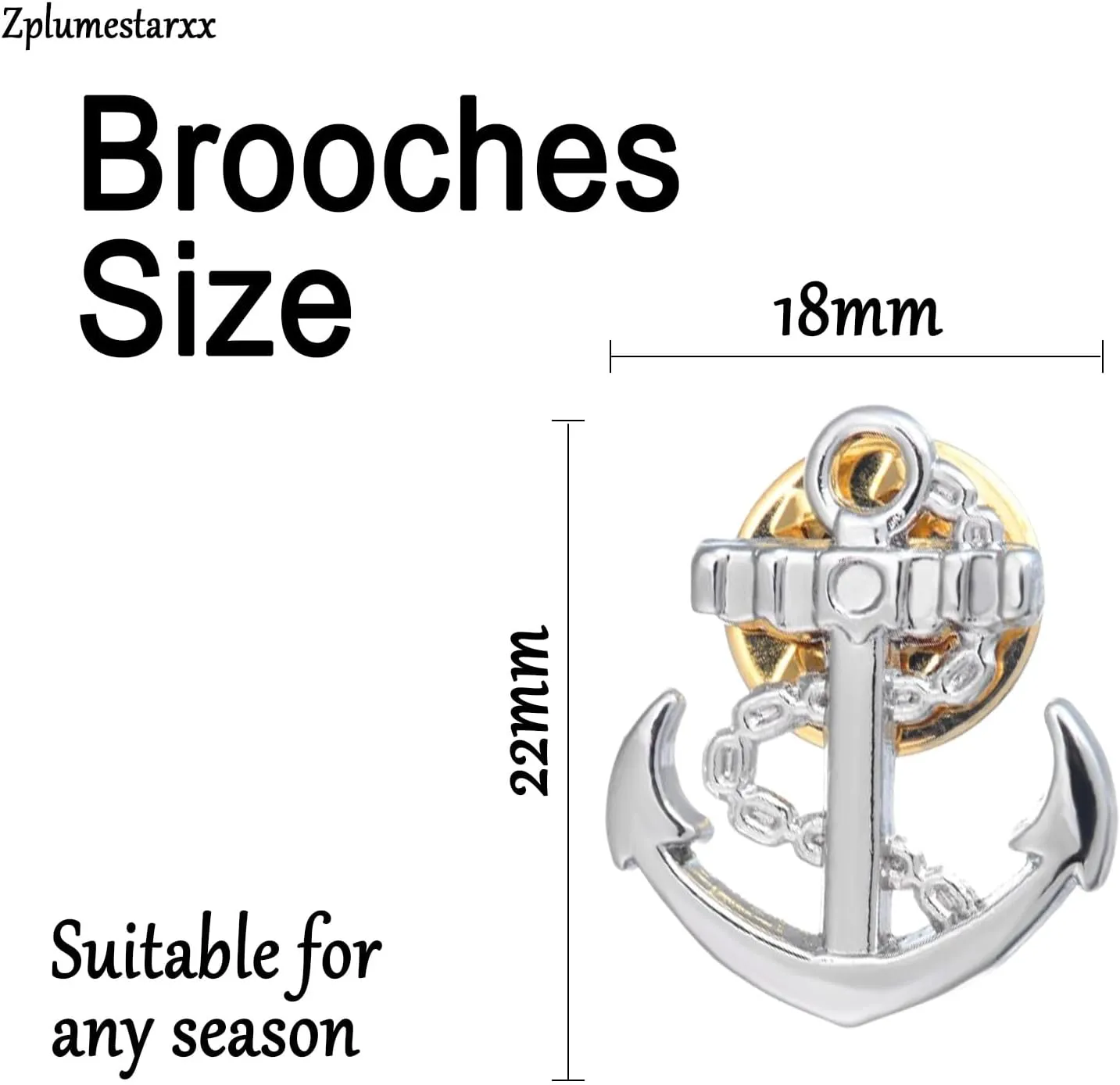 Brooch Pin for men/women Shirt Lapel Pin Brooch Suit Accessories Solid Metal Lapel Pin