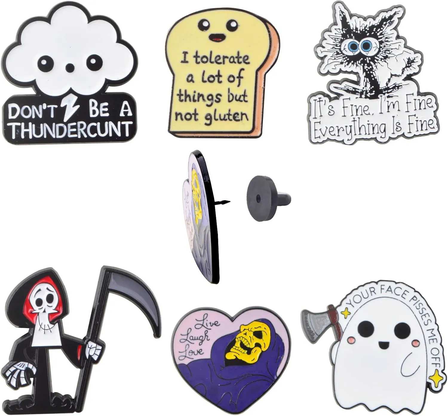 Cartoon Animal Halloween Theme Butterfly Sunflower Funny Cute Kettle Heart Cloudy Bird Mirror Warning Sign Record Gramophone Racing Flag Enamel Brooch Pin Backpack Jacket Jacket Hat Decoration Gift
