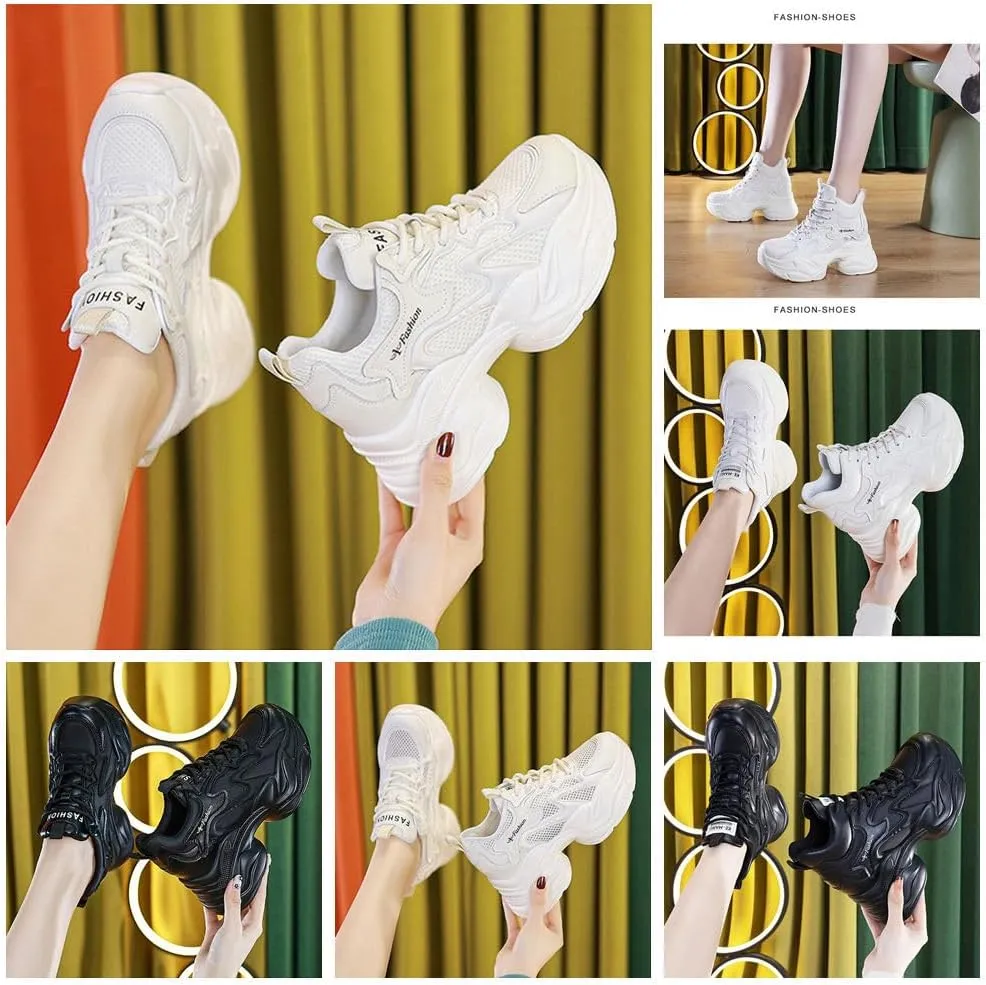 Casual Height-Enhancing dad Shoes,Fashion Lace Up Height Increasing Chunky Shoes Comfortable Non Slip Platform Dad Shoes,Chunky Sneakers for Women
