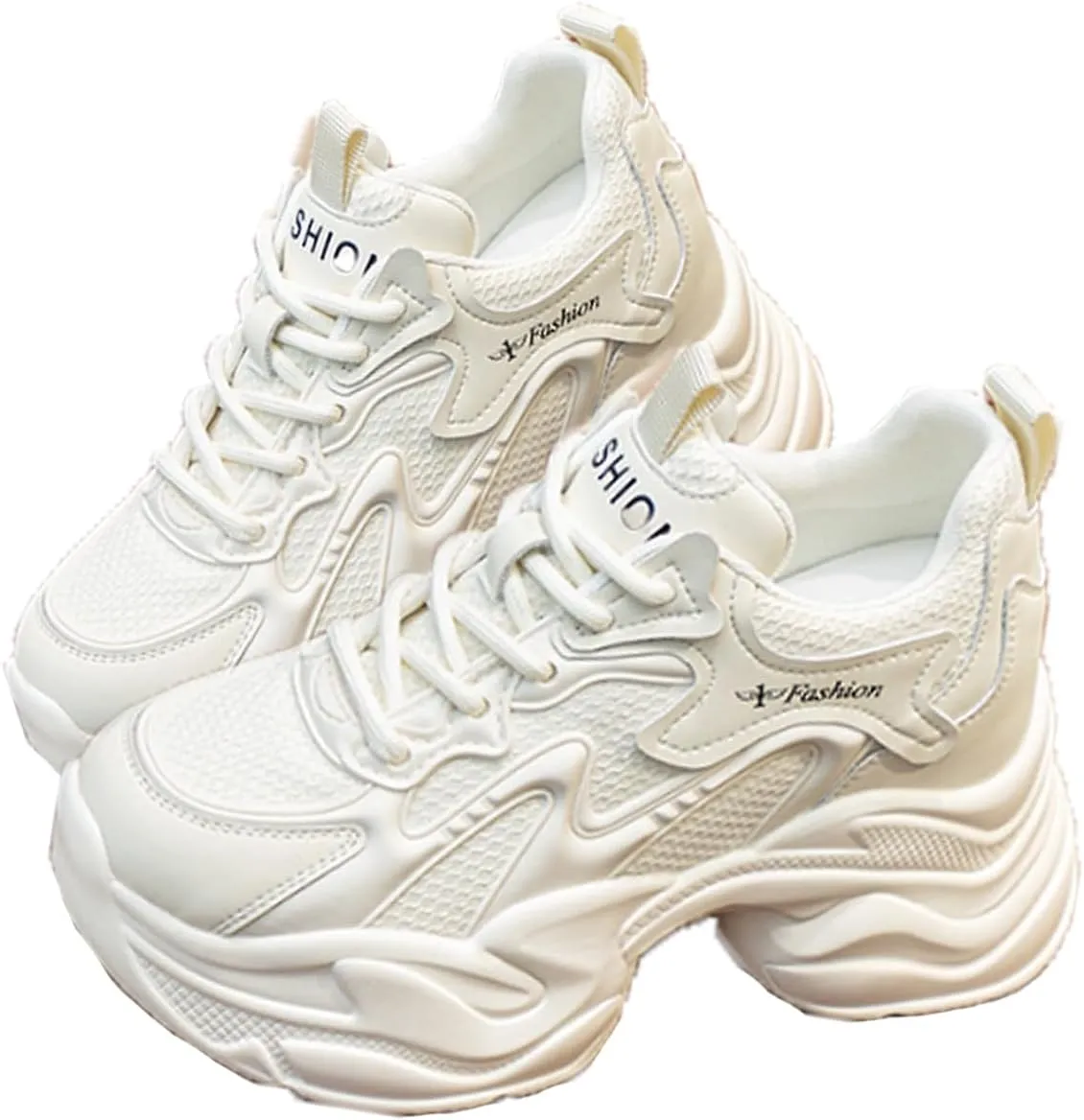 Casual Height-Enhancing dad Shoes,Fashion Lace Up Height Increasing Chunky Shoes Comfortable Non Slip Platform Dad Shoes,Chunky Sneakers for Women