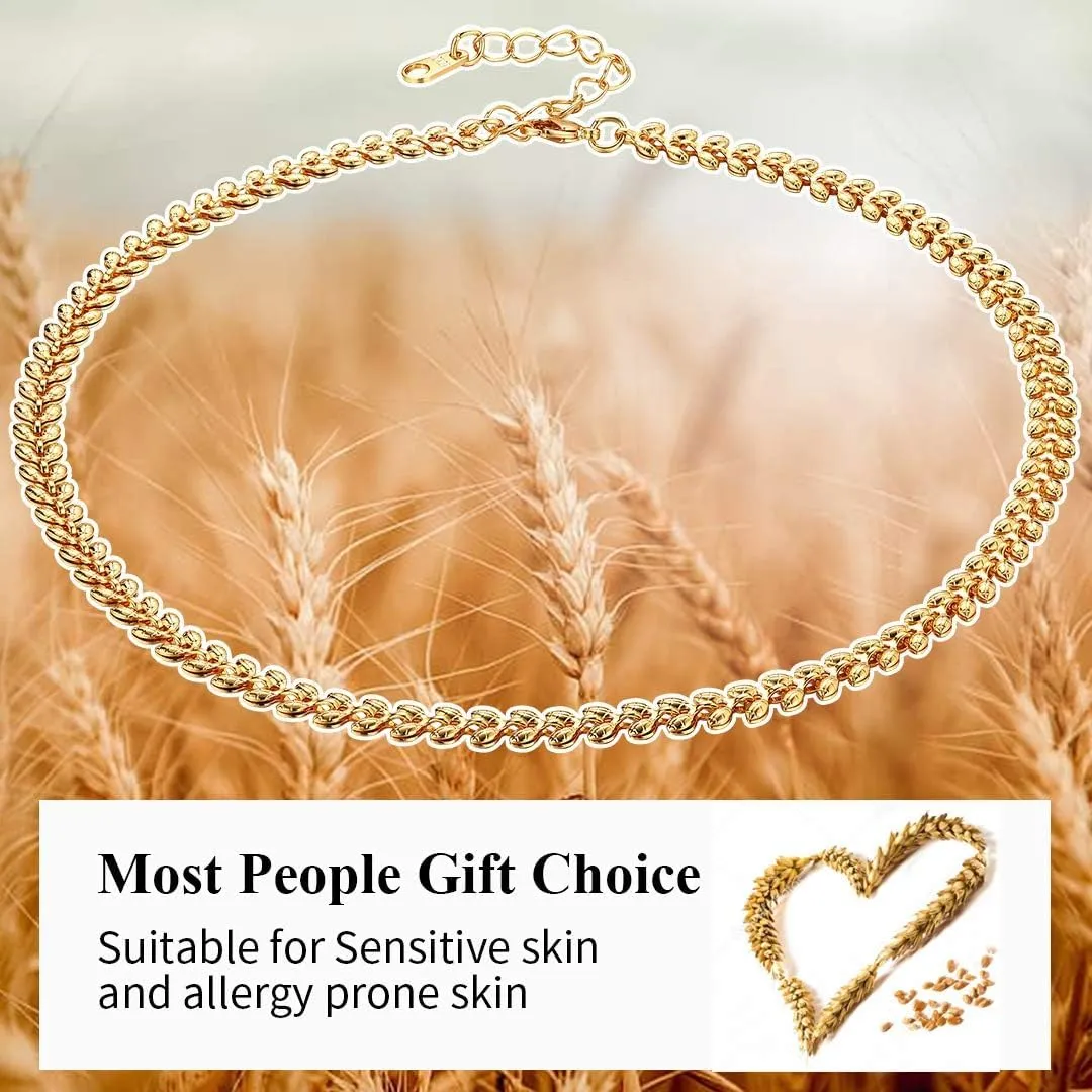 ChainsHouse 18K Gold Layered Bead/Paperclip/Heart Shape/Crystal Beads/Thick Chunky Cuban/O Cable Gold Link Chain Choker Necklaces for Women Girls, Custom Available, with Gift Box