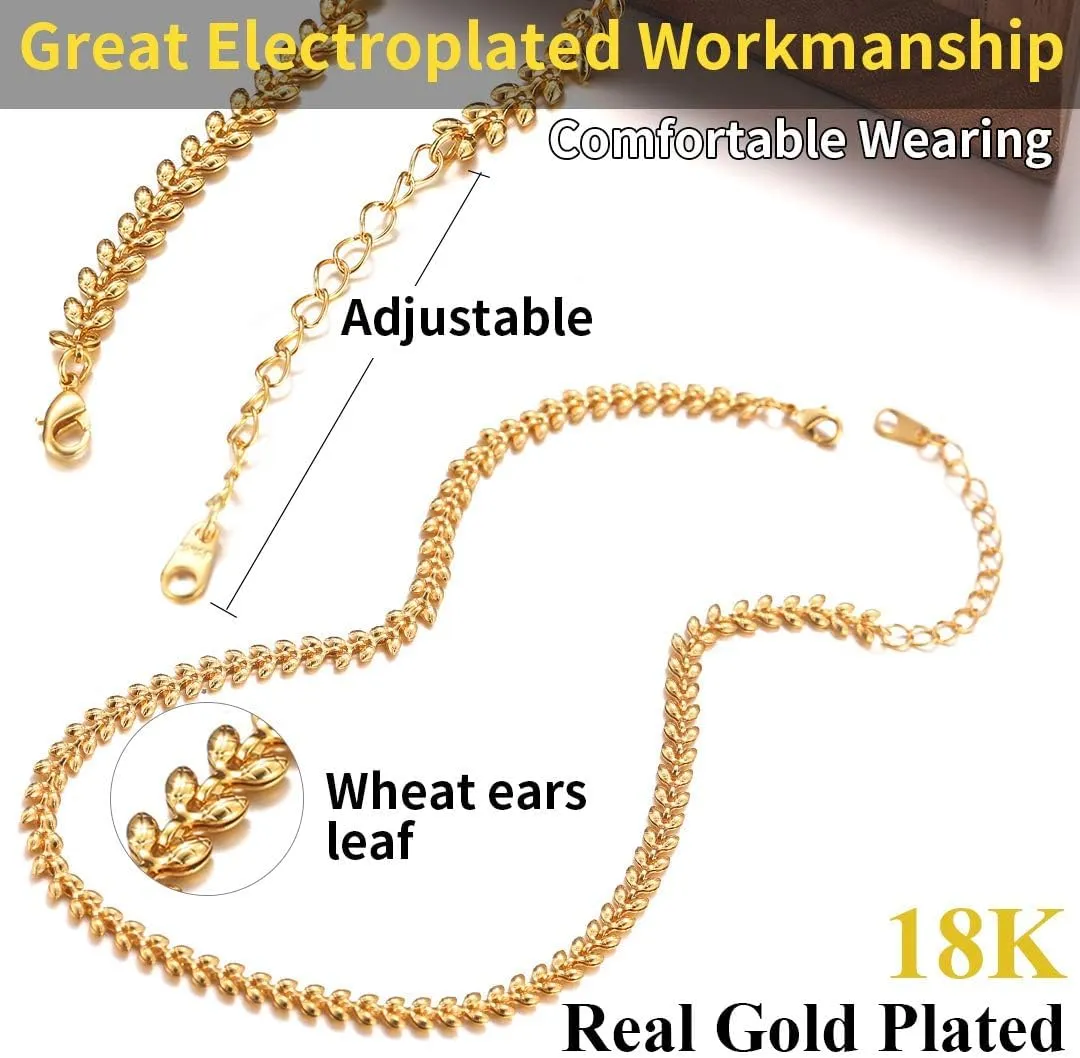 ChainsHouse 18K Gold Layered Bead/Paperclip/Heart Shape/Crystal Beads/Thick Chunky Cuban/O Cable Gold Link Chain Choker Necklaces for Women Girls, Custom Available, with Gift Box