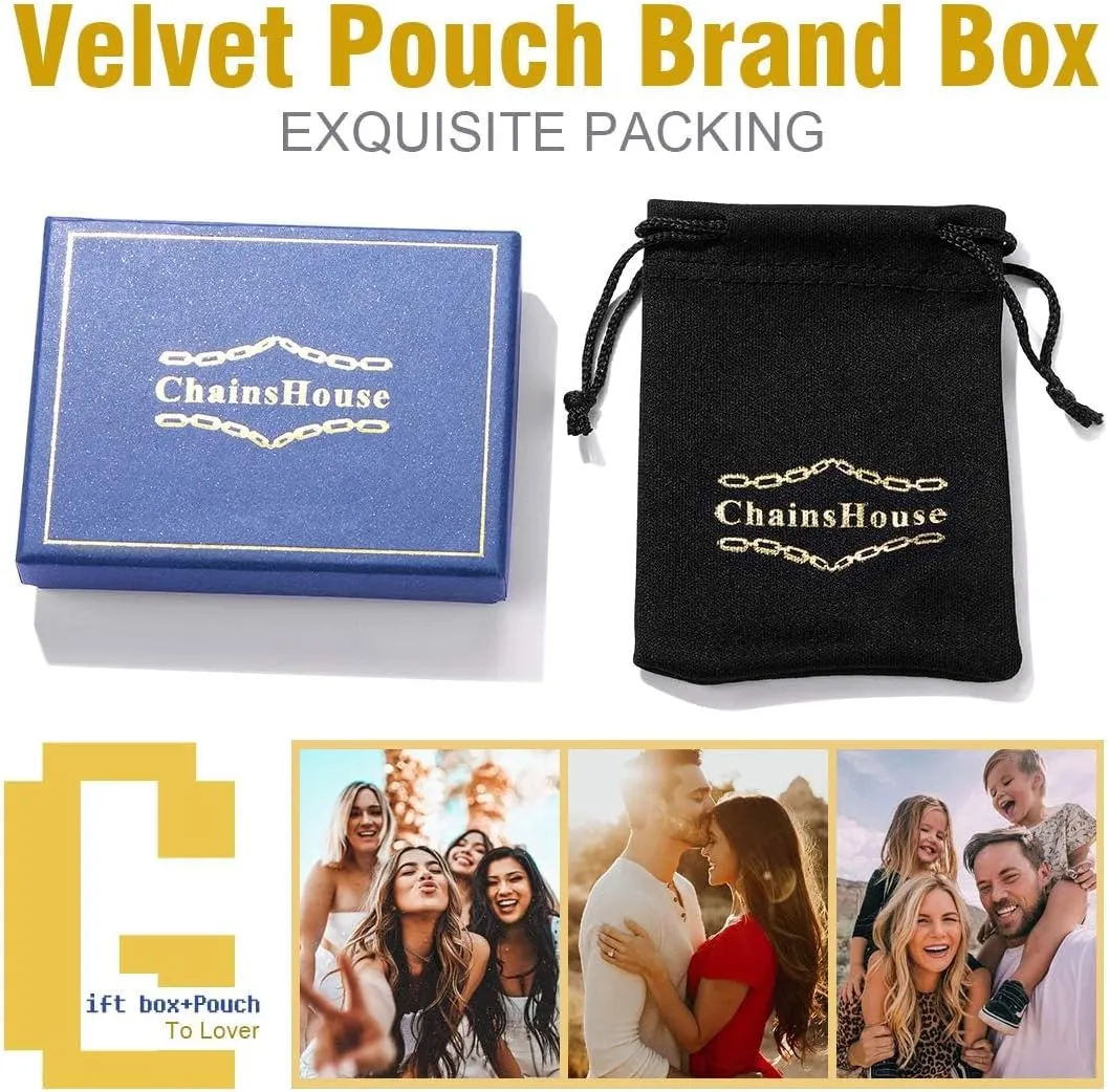 ChainsHouse 18K Gold Layered Bead/Paperclip/Heart Shape/Crystal Beads/Thick Chunky Cuban/O Cable Gold Link Chain Choker Necklaces for Women Girls, Custom Available, with Gift Box