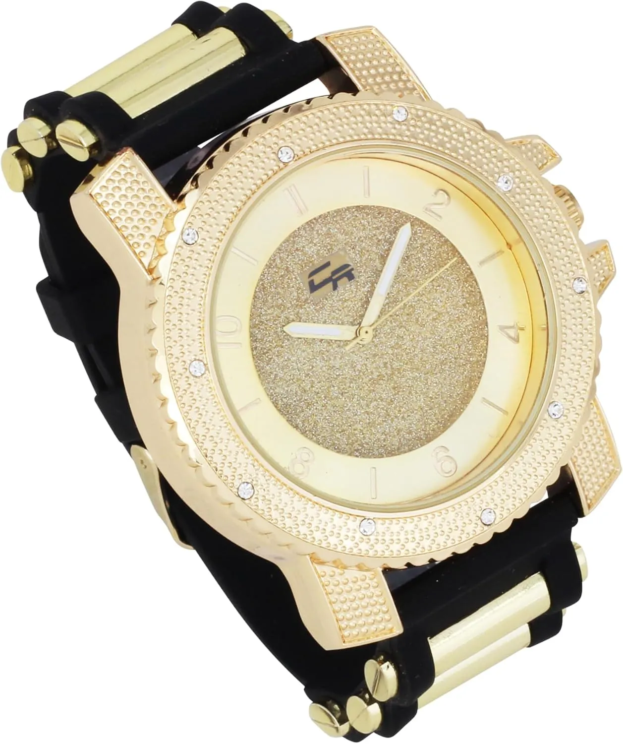 Charles Raymond Bling-ed Out Rapper Favorites - Ice'd Pendant w/Gold or Silver Necklace & Fully Bling'd Out Luxurious Gold or Silver Watch Set - NW2021