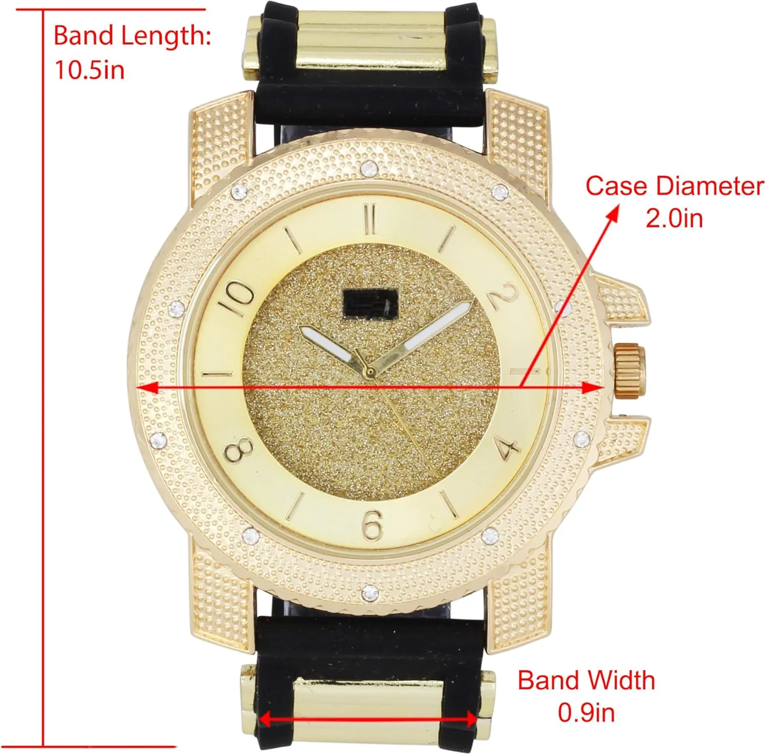Charles Raymond Bling-ed Out Rapper Favorites - Ice'd Pendant w/Gold or Silver Necklace & Fully Bling'd Out Luxurious Gold or Silver Watch Set - NW2021