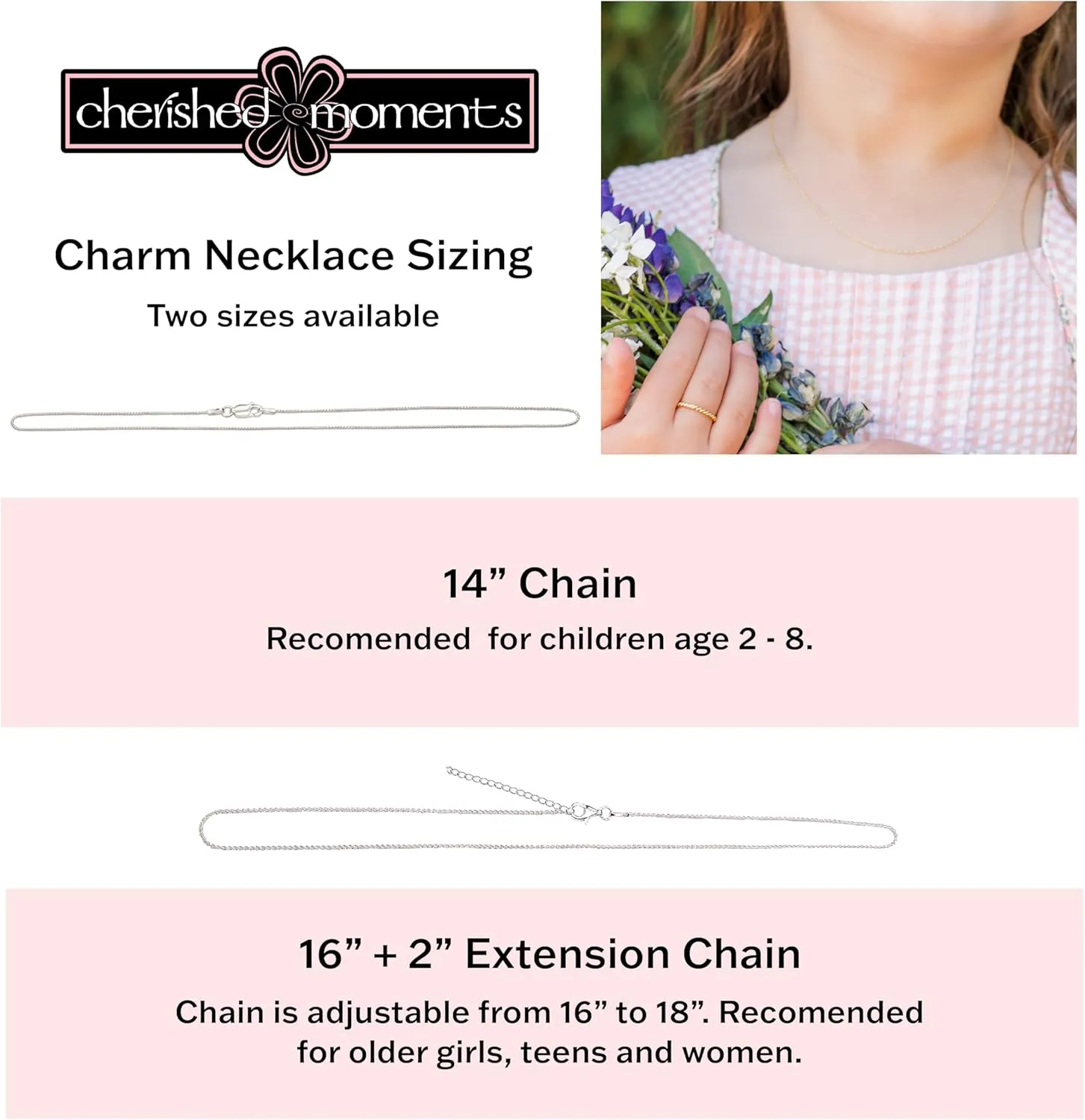 Cherished Moments Children's Sterling Silver Cross Necklace with Hearts for First Communion Gift for Girls