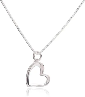 Cherished Moments Girl's Sterling Silver Necklace with Open Heart Charm