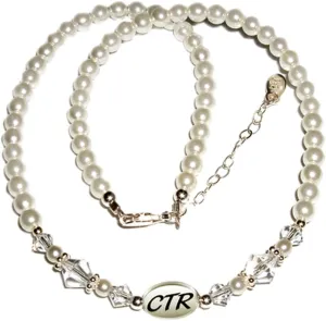 Cherished Moments Sterling Silver Child's CTR Bracelet or Necklace for Girls with Simulated Pearls and Crystals (5-12 years)