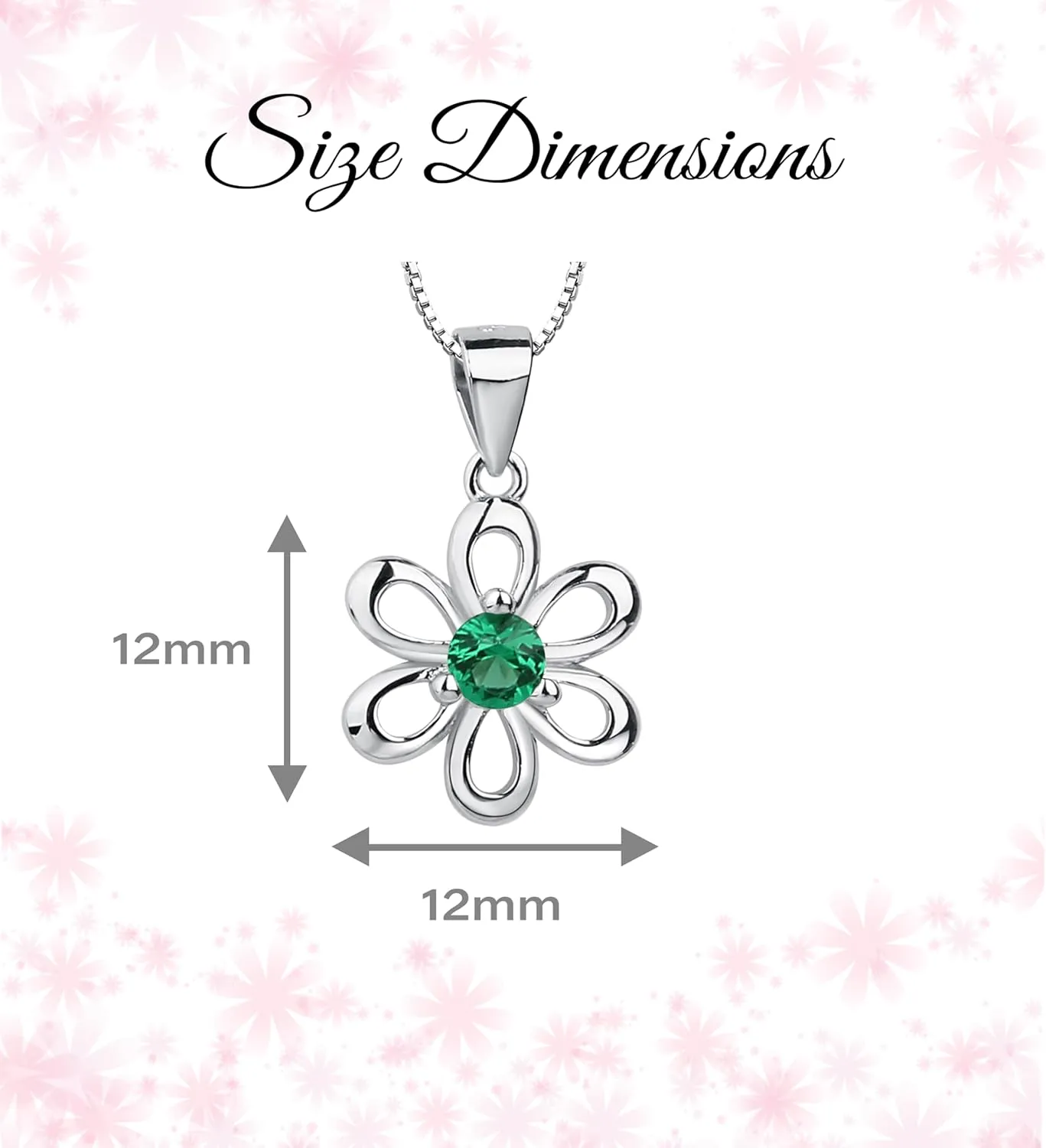 Cherished Moments Sterling Silver Daisy Simulated Birthstone Necklace