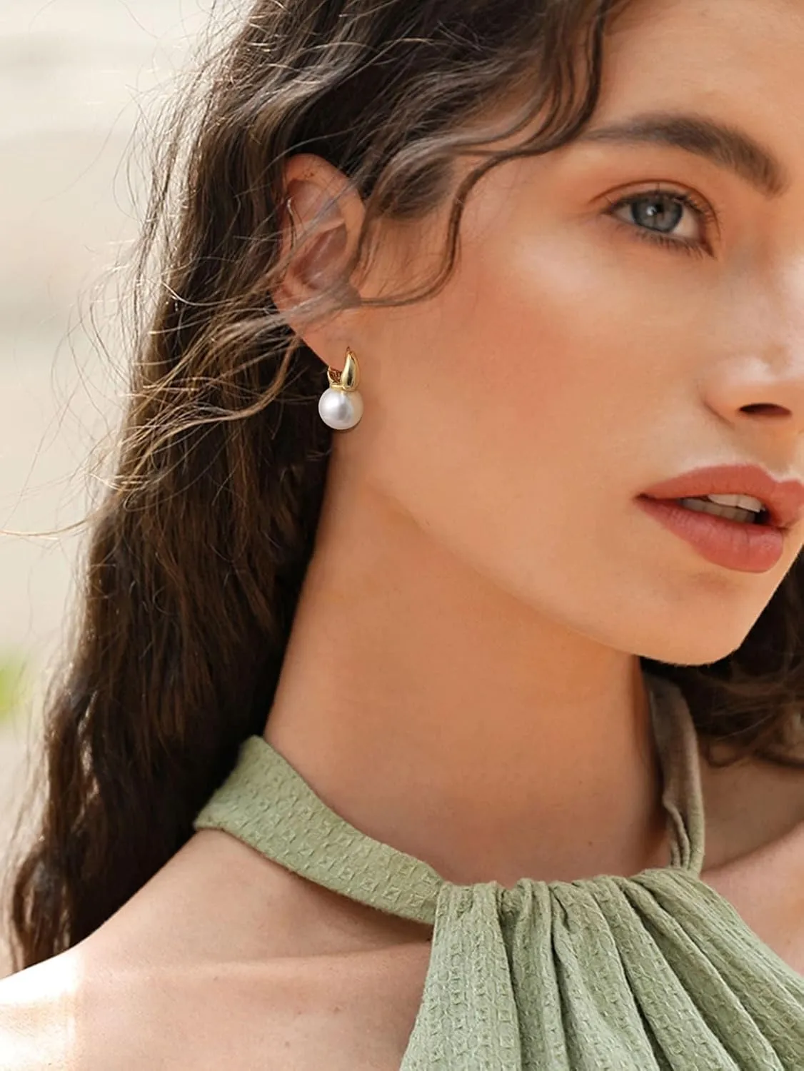 CHESKY Pearl Earrings for Women, Dainty 14K Gold Plated/925 Sterling Silver Drop Quality Handpicked AAA  Freshwater Cultured Round Pearls Dangle Earrings Wedding Jewelry for Women Gifts