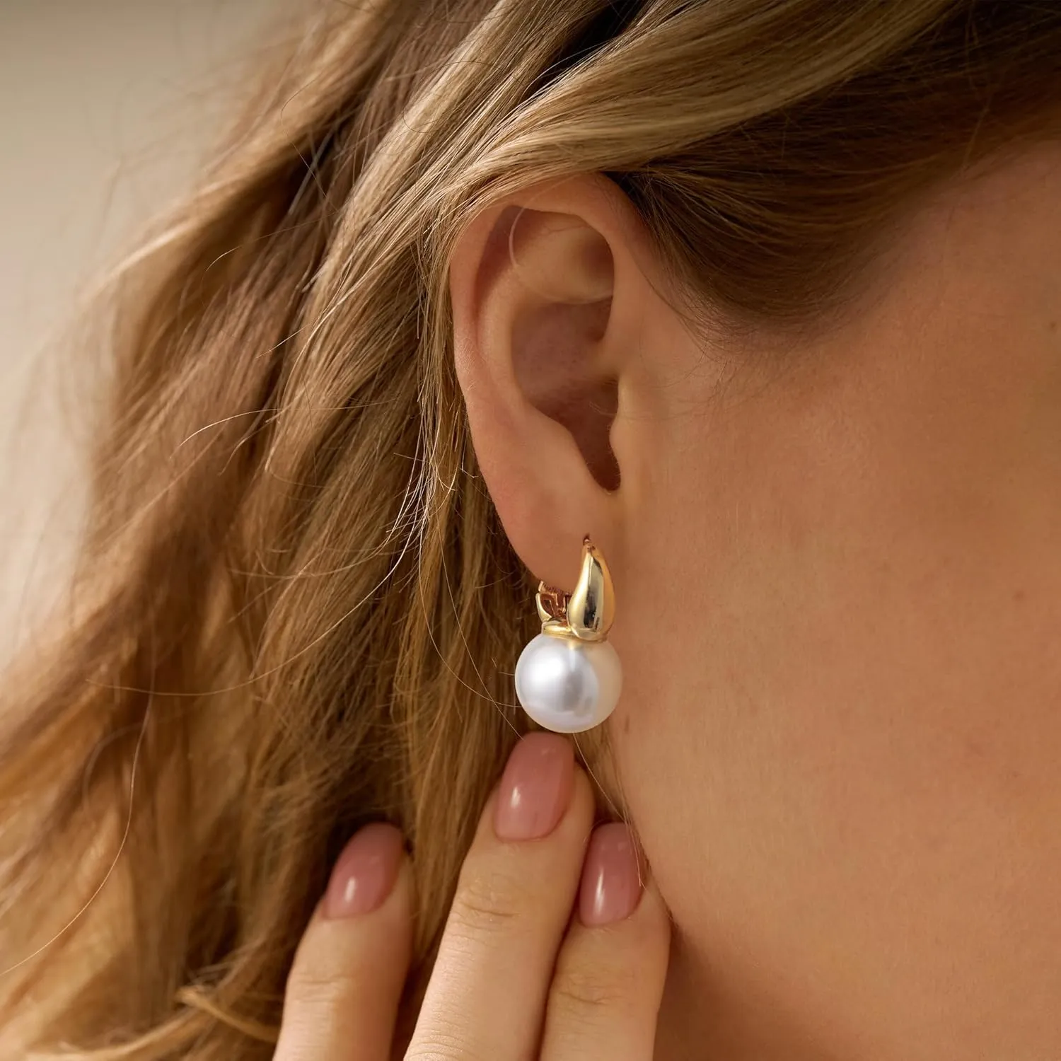 CHESKY Pearl Earrings for Women, Dainty 14K Gold Plated/925 Sterling Silver Drop Quality Handpicked AAA  Freshwater Cultured Round Pearls Dangle Earrings Wedding Jewelry for Women Gifts