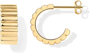 Chunky Gold Earrings for Women,18K Gold Plated Statement Geometric Earrings Hypoallergenic Hoop Earrings for Women