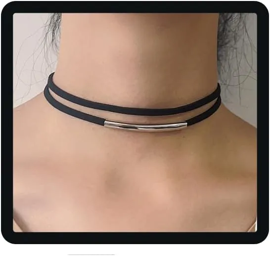 CJIAYUJEW Black Choker Necklaces for Women Adjustable Layered Necklaces Statement Velvet Leather Collar Necklace,Choker Goth Jewelry Gifts for Women