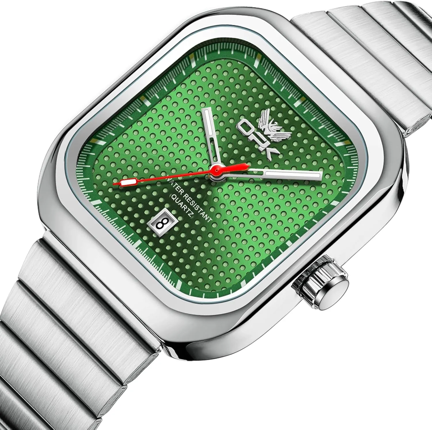 Classic Square Watch for Men Luminous Waterproof Business Casual Wrist Watches Fashion Stainless Steel Men's Quartz Watch with Calendar Elegant Gifts for Men