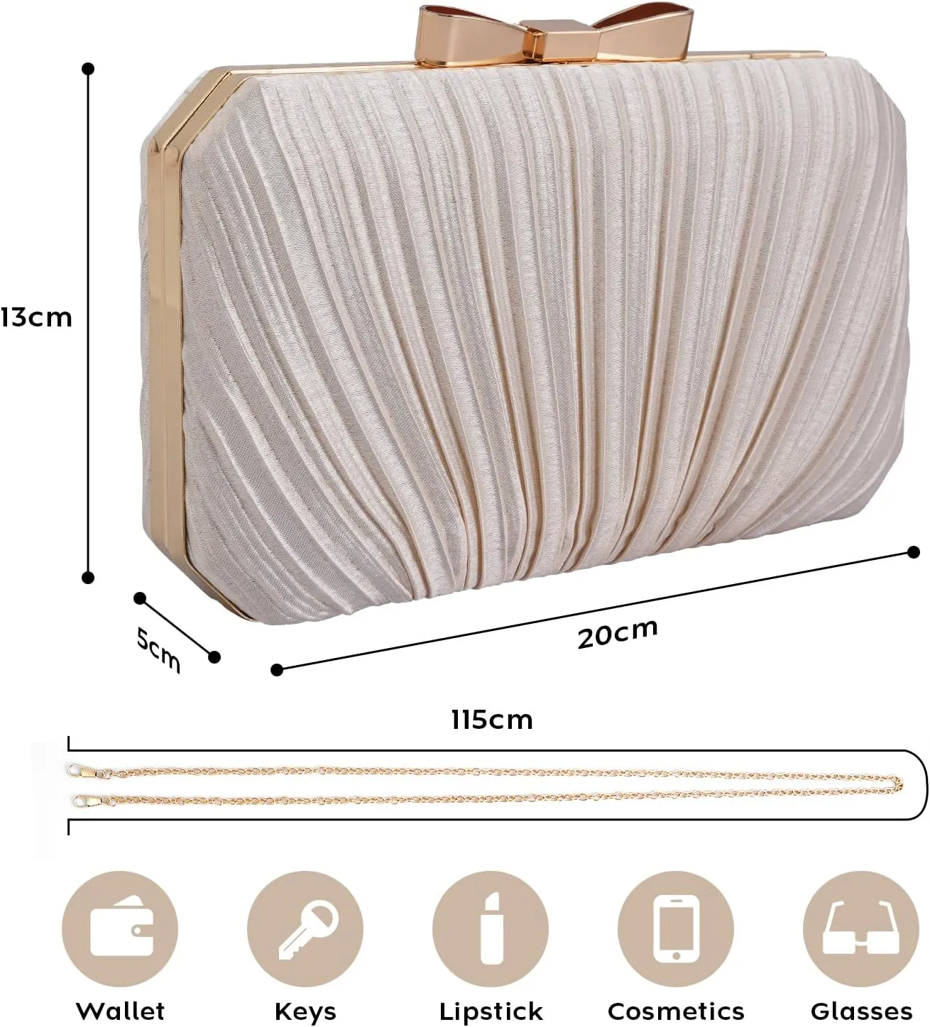 Clutch Purses for Women Evening Bag Handbags Crossbody with Chain Strap for Bridal Wedding Party New Year bow - butterfly