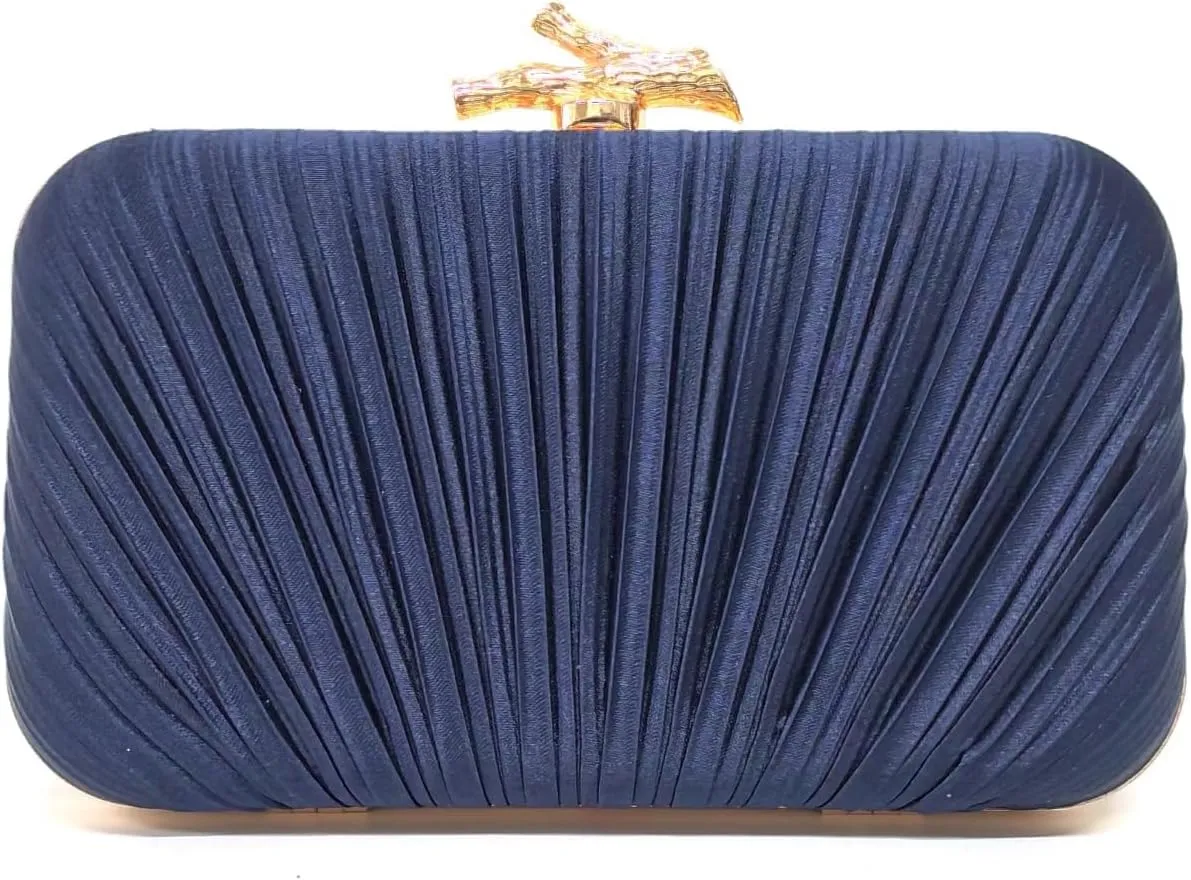 Clutch Purses for Women, Pleated Woven Evening Bag Designer Party Handbag for Cocktail/Formal/Prom/Wedding