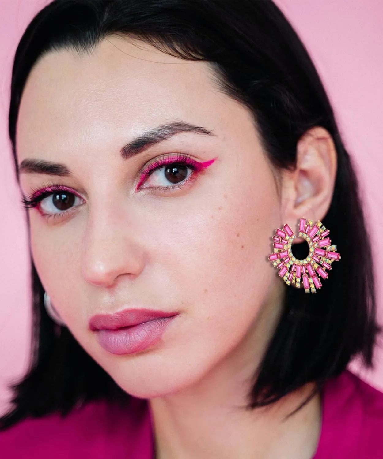 Colorful Rhinestone Earrings For Women Sparkly Irregular Crystal Geometric Dangle Earrings Statement Earrings