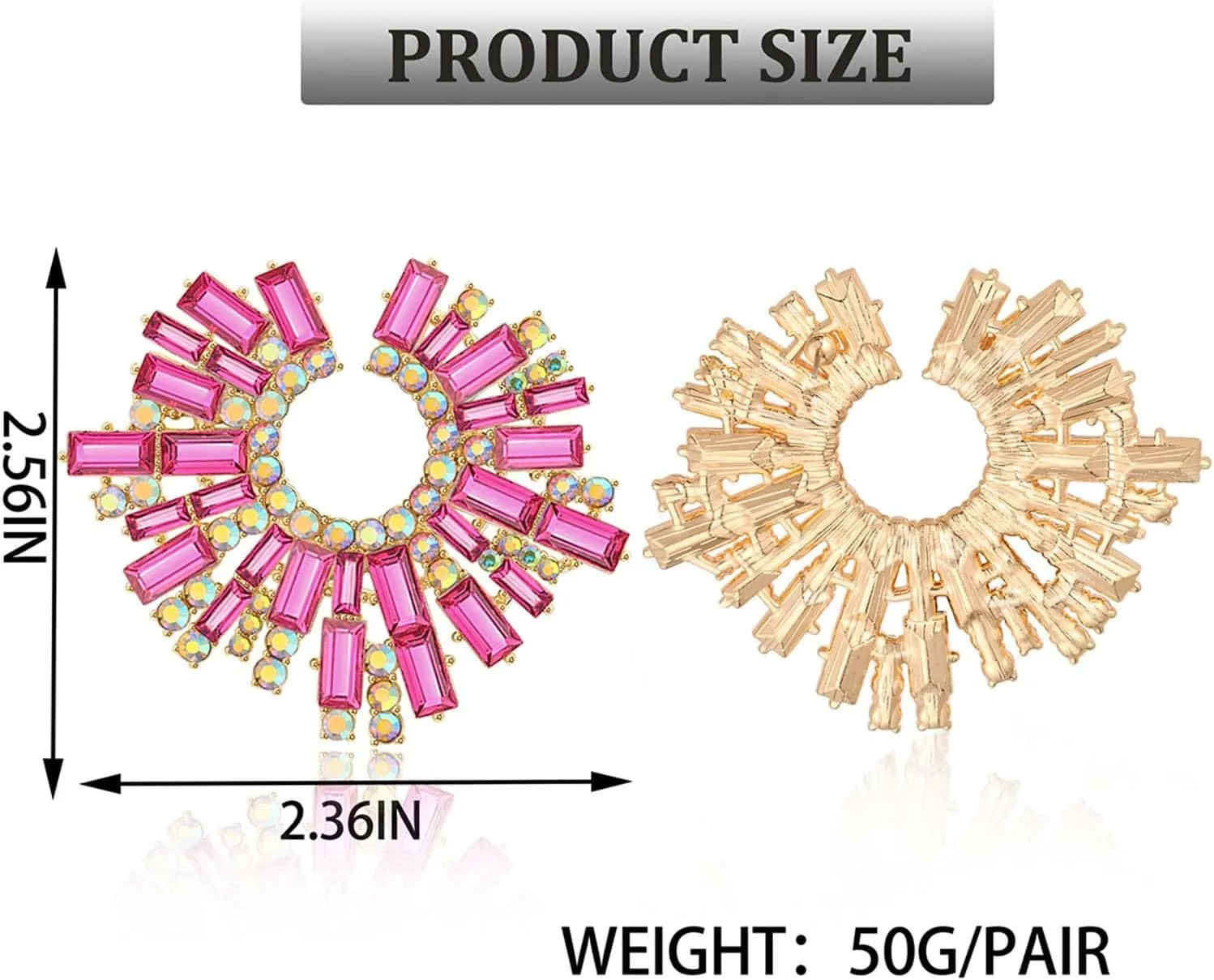 Colorful Rhinestone Earrings For Women Sparkly Irregular Crystal Geometric Dangle Earrings Statement Earrings