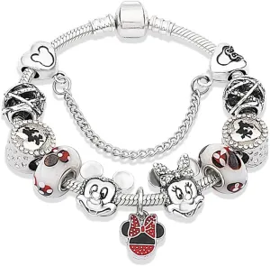 Cute Cartoon Mouse Theme Charms Bracelet, 20CM, Silver, SHAPER681359412883