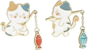Cute Cat Enamel Pins for Backpacks Enamel Brooches Pins Bulk kawaii Cats Novelty Cartoon Animal Enamel Brooch Pins Lovely Mini Lapel Enamel Pins for Backpacks Set Badges Clothing Bags Jackets for Women Girl