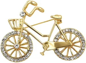 Cute Rhinestone Bike Bicycle Brooch Lapel Pins For Women Men Fashion Cubic Zirconia CZ Brooches Pin Hat Bag Ceremony Clothes Accessories Christmas Holiday Personalization Jewelry Gift For Daughter Bff