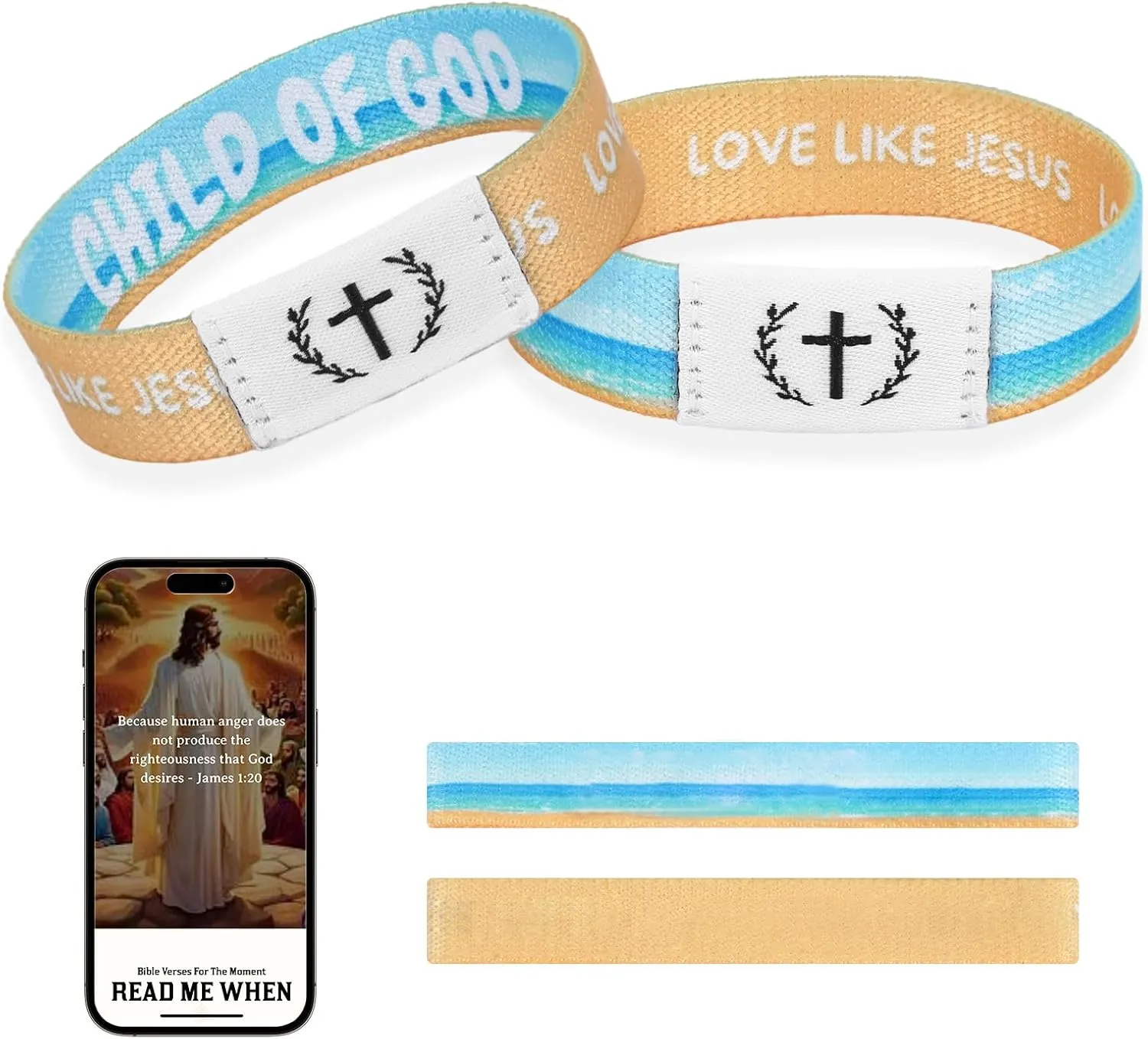 Daily Bible Verse Bracelet, Wearable Christian Daily Bible Verse Bracelet, Scripture Bracelets, Christian Gifts for Women Men