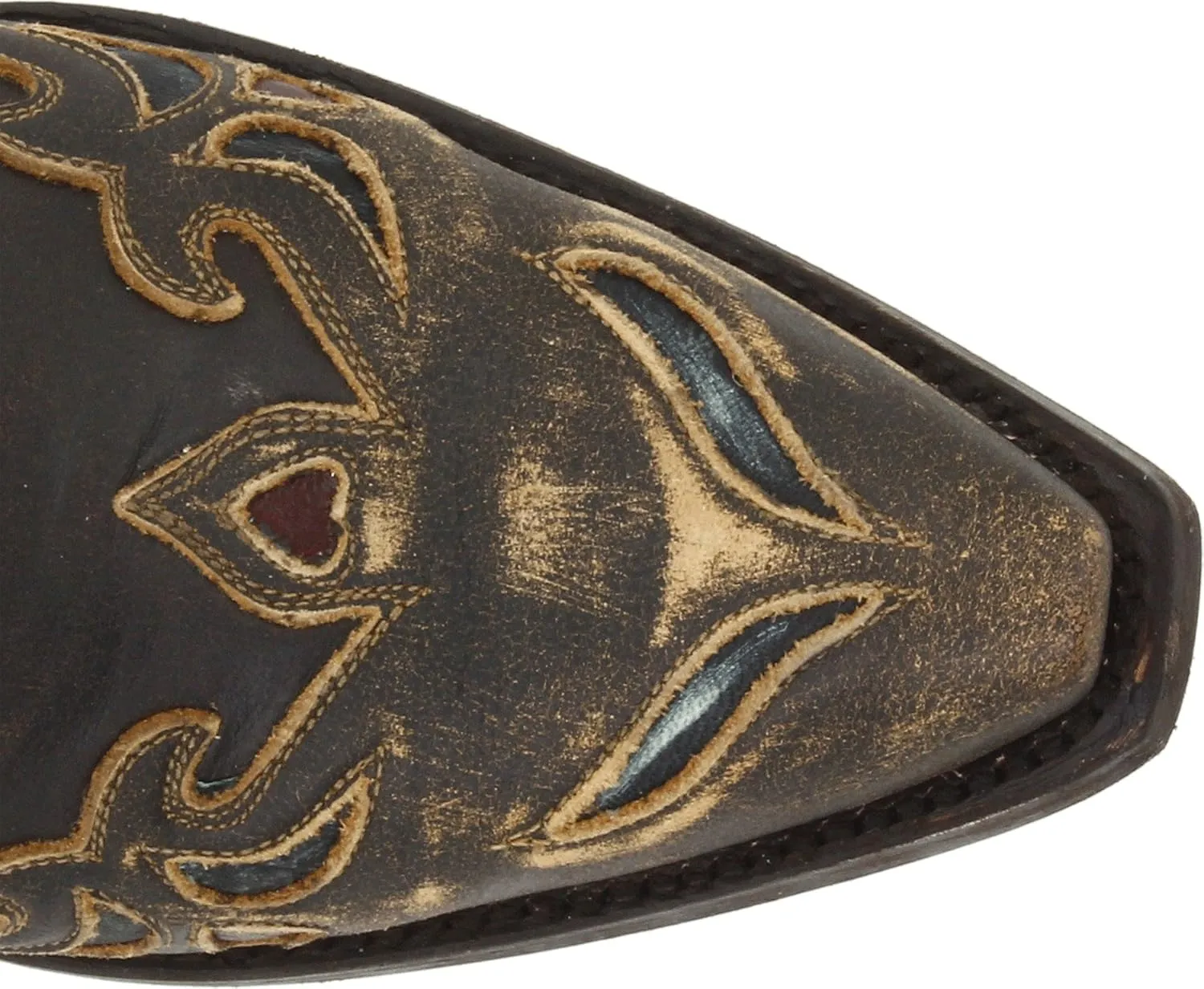 Dan Post Womens Blue Bird Floral Tooled-Inlay Snip Toe Casual Boots Mid Calf Mid Heel 2-3" - Brown