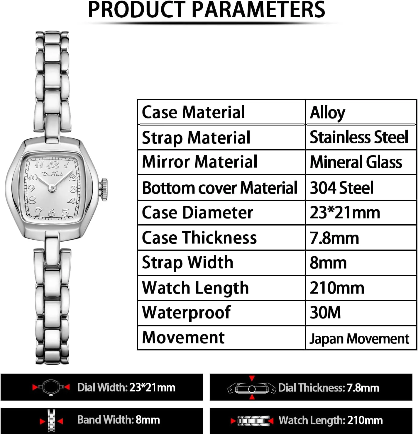 Diaofendi Small Gold Women's Watch,Stainless Steel Band Vintage Ladies Womens Gold Watch Luxury Bracelet Tools Included,Water Resistant
