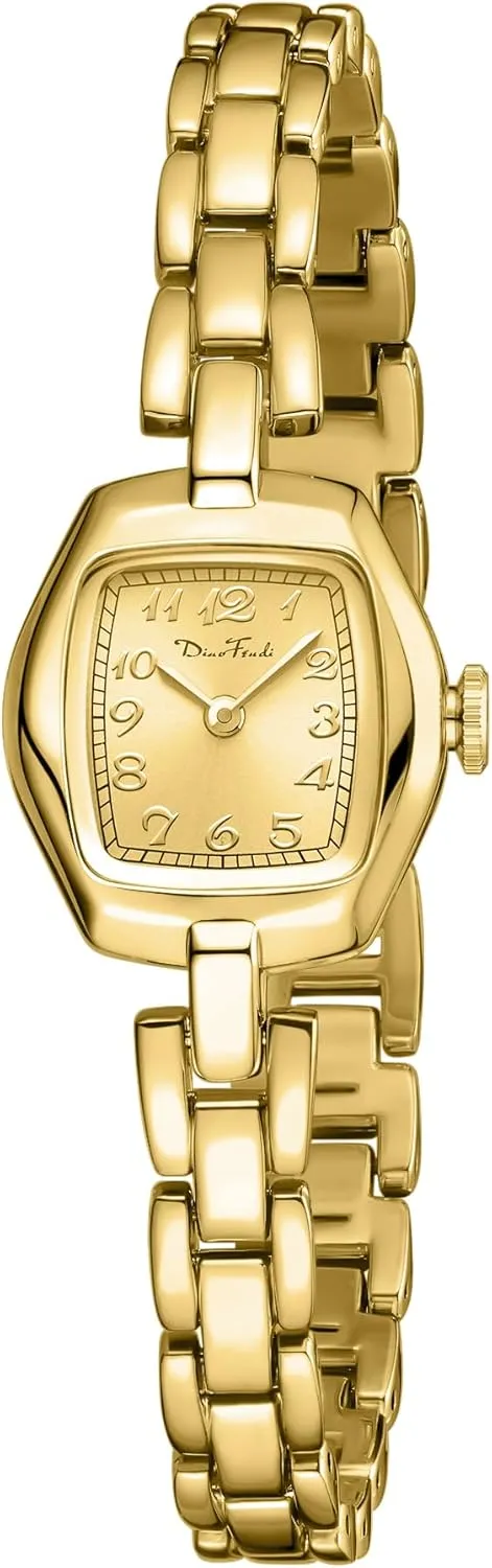Diaofendi Small Gold Women's Watch,Stainless Steel Band Vintage Ladies Womens Gold Watch Luxury Bracelet Tools Included,Water Resistant