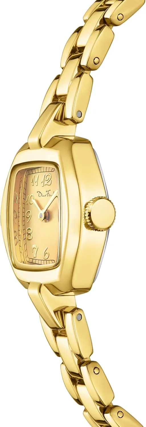 Diaofendi Small Gold Women's Watch,Stainless Steel Band Vintage Ladies Womens Gold Watch Luxury Bracelet Tools Included,Water Resistant