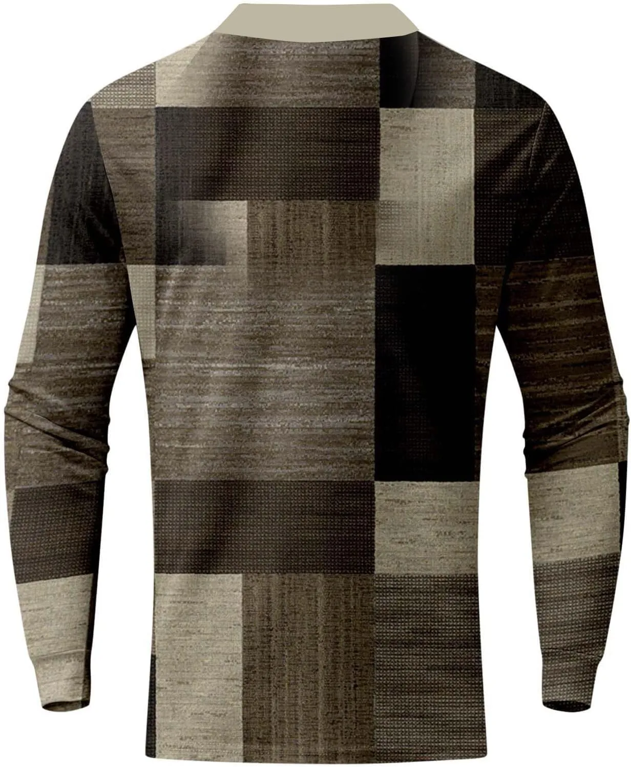 DuDubaby Mens Graphic T-Shirts Lapel Long Sleeve Printed Casual Top Loose Sports Shirt