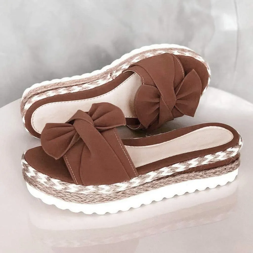 Eduavar Wedge Sandals for Women, Women's Sandals Summer Beach Sandals Floral Shoes Casual Ring Toe Flat Sandals